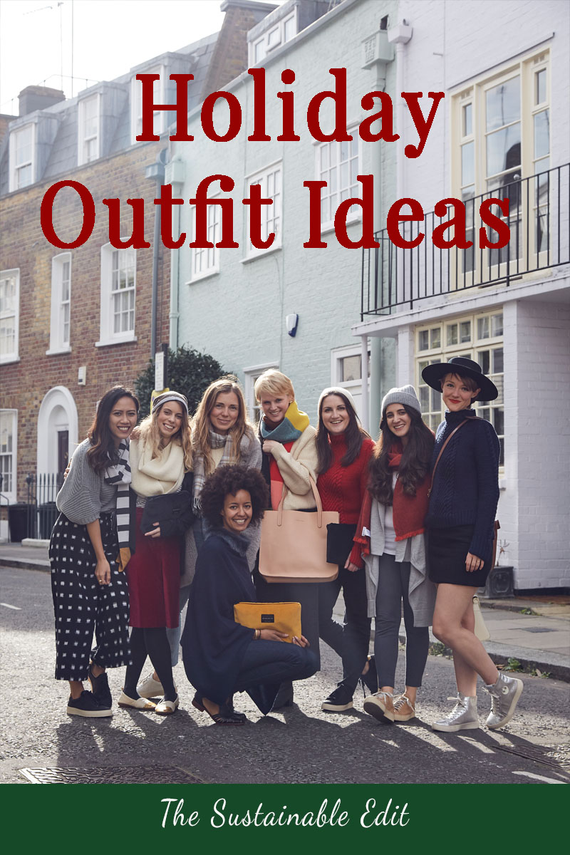 Festive holiday outfit ideas showcasing amazing conscious brands. Shop locally, ethically, sustainably and thoughtfully this holiday season
